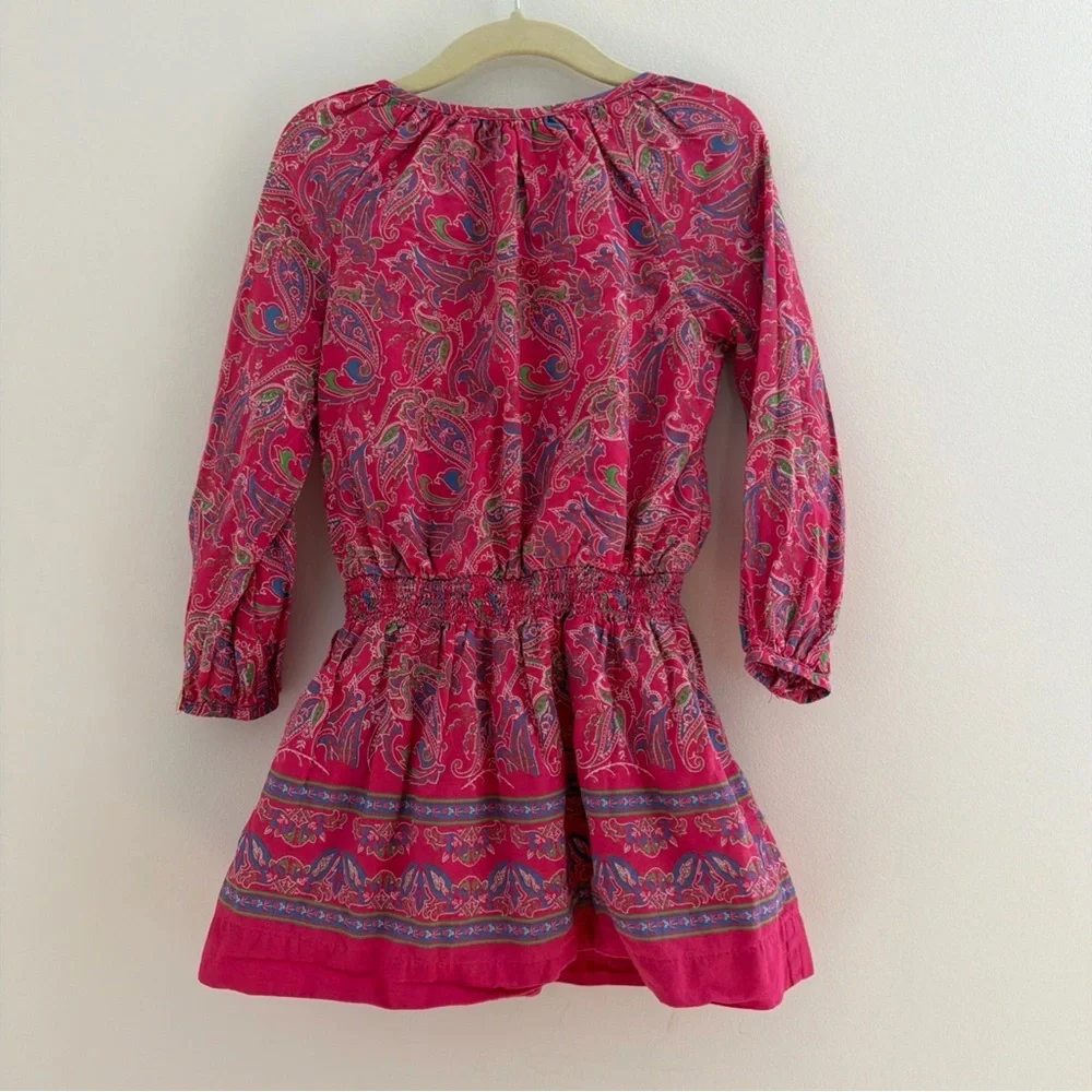 Polo Ralph Lauren Paisley Cotton Batiste Dress 2/2T Toddler Pink Cotton Lined